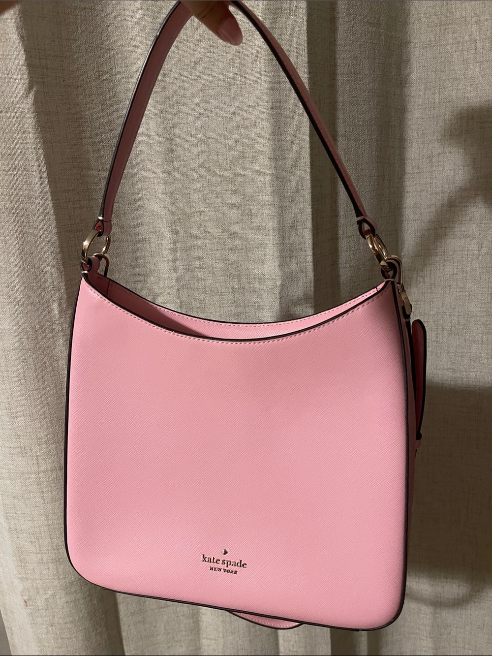 Kate Spade Pink Saffiano Shoulder Bag with Detachable Strap